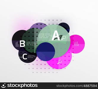 Colorful glossy circle infographics. Vector template background for workflow layout, diagram, number options or web design