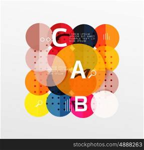 Colorful glossy circle infographics. Vector template background for workflow layout, diagram, number options or web design