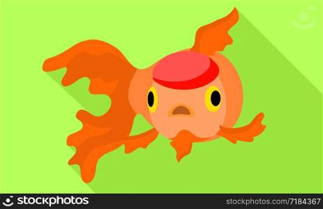Colorful goldfish icon. Flat illustration of colorful goldfish vector icon for web design. Colorful goldfish icon, flat style