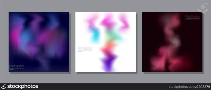 Colorful gradient background. A set of layouts for covers, banners, posters. Template for interior paintings, decorations and creative design. Color blur