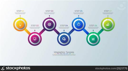Colorful gradient business infographic template