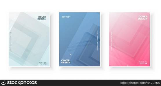 Colorful gradient covers design set for brochure