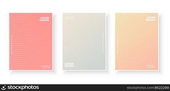 Colorful gradient covers pack with line pattern design set