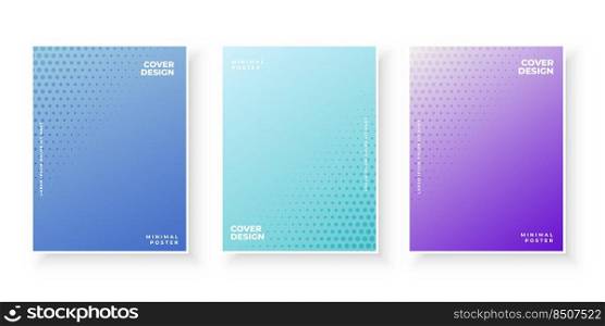 Colorful gradient covers with dots abstract design set 