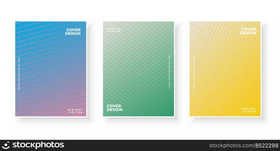 Colorful gradient modern covers template design set