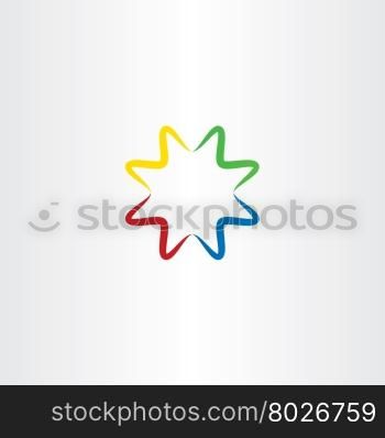 colorful gradient star vector icon logo symbol