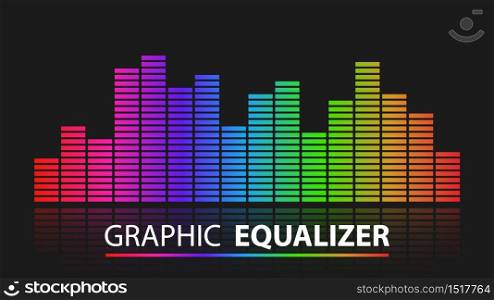 Colorful graphic equalizer abstract background, vector illustration