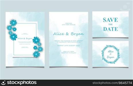 Colorful greeting wedding invitation card set Vector Image