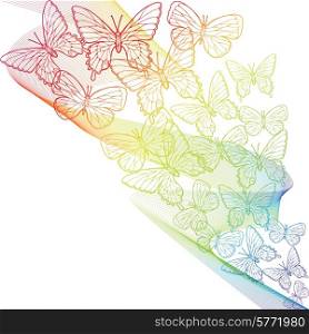 Colorful grunge background with butterfly. Vector illustration.. Colorful grunge background with butterfly. Vector illstration.