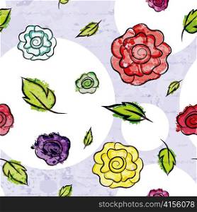 colorful grunge floral pattern vector illustration