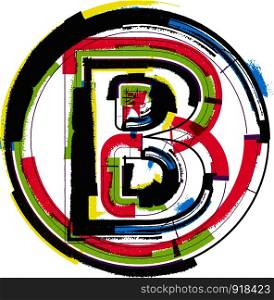 Colorful Grunge Font LETTER B