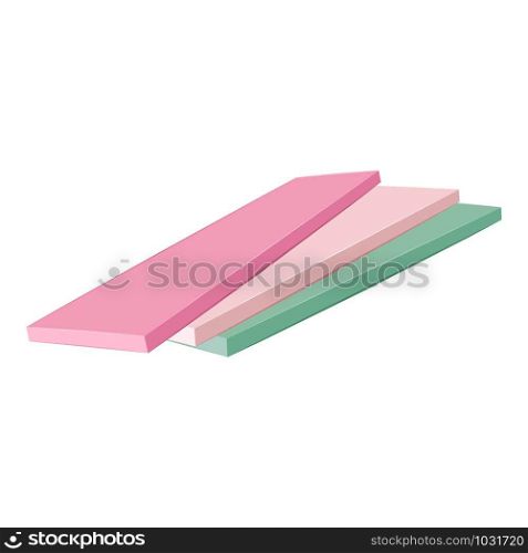 Colorful gum sticks icon. Cartoon of colorful gum sticks vector icon for web design isolated on white background. Colorful gum sticks icon, cartoon style