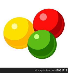 Colorful gumballs icon. Cartoon of colorful gumballs vector icon for web design isolated on white background. Colorful gumballs icon, cartoon style