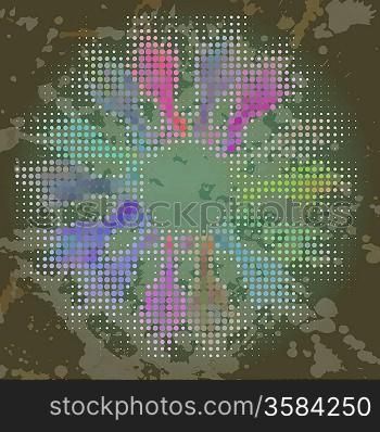 Colorful Halftone Flower