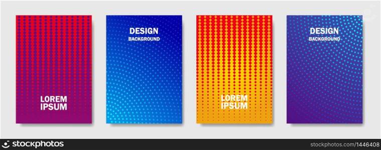 Colorful halftone shapes cover of page layouts design. Minimal modern design cover with halftone gradients. Dynamic poster template, abstract shapes patterns. Abstract cover suitable for banner, flyers, brochures or presentation. vector eps10. Colorful halftone shapes cover of page layouts design. Minimal modern design cover with halftone gradients. Abstract cover suitable for banner, flyers, brochures or presentation. vector
