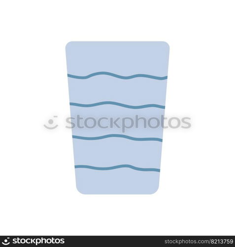 Colorful hand drawn flat flowerpot isolated on white background