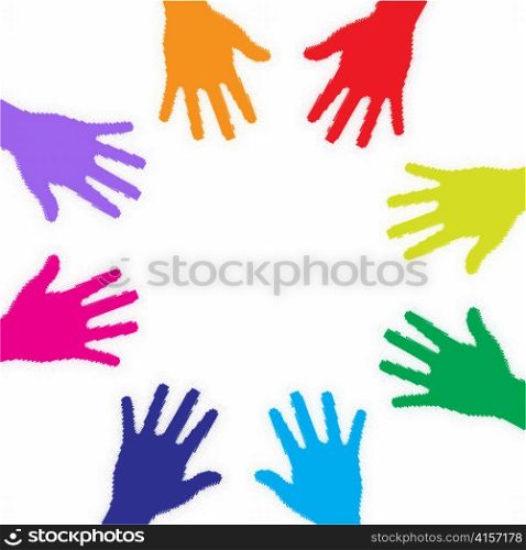 colorful hands vector illustration
