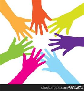 Colorful hands vector image