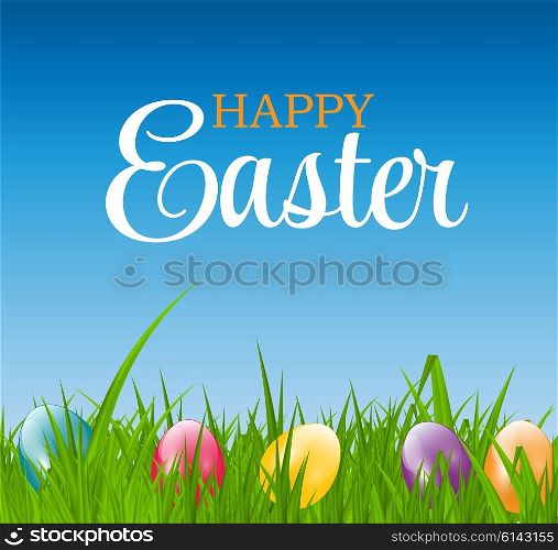 Colorful Happy Easter Background Vector Illustration. EPS10