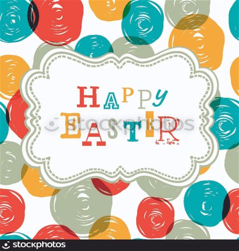 Colorful Happy Easter Card Design. Vector, EPS10