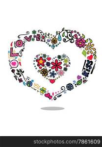 Colorful heart, floral and anything in heart