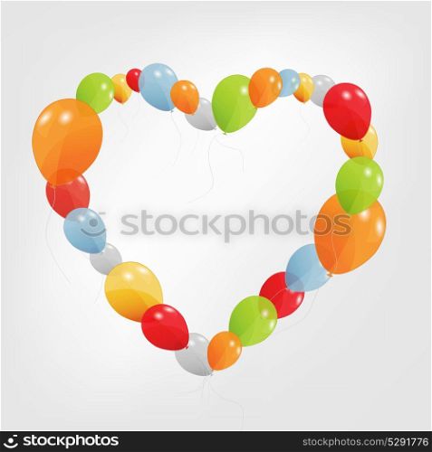 Colorful Heart from balloons. Vector Illustration. EPS10. Colorful Heart from balloons. Vector Illustration.