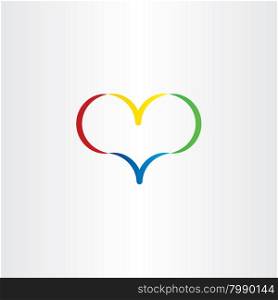 colorful heart logo vector symbol love valentine icon sign