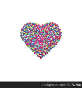colorful heart love symbol with circles
