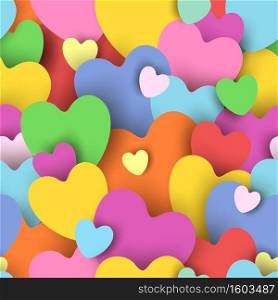 Colorful Heart seamless pattern for Pride and Valentine’s Day