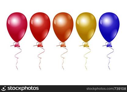 Colorful helium balloons on a white background.Vector illustration eps 10. Colorful helium balloons on a white background