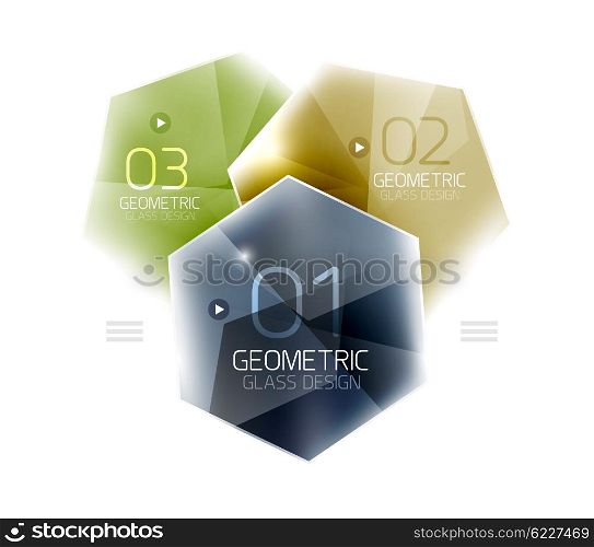 Colorful hexagon web box. Colorful hexagon web box. Glossy abstract geometric background