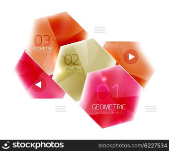 Colorful hexagon web box. Colorful hexagon web box. Glossy abstract geometric background