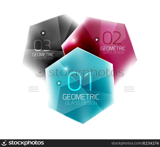 Colorful hexagon web box. Colorful hexagon web box. Glossy abstract geometric background