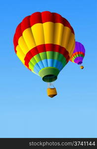 Colorful Hot Air Balloons in Flight Background