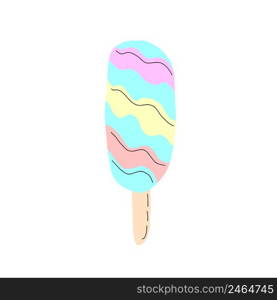 colorful ice cream on a stick, Hand drawn, doodles. ice cream stick, vector illustration, Hand drawn, doodles
