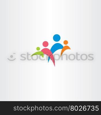 colorful icon family symbol vector design