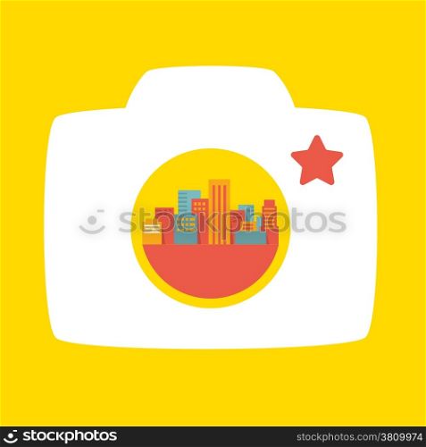 Colorful Illustration: Photo in a big city