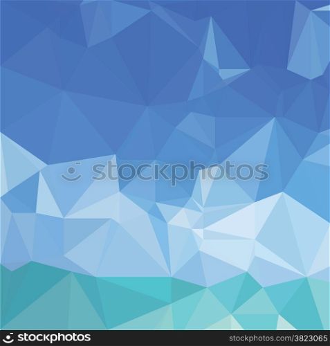 colorful illustration with abstract blue polygonal background