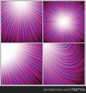 colorful illustration with abstract pink rays backround