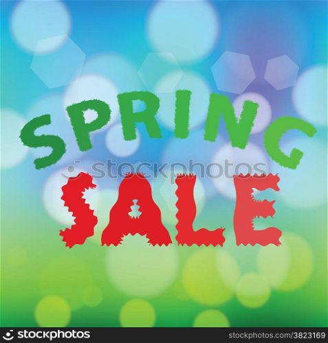 colorful illustration with abstract spring sale background