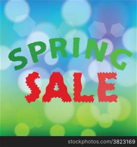 colorful illustration with abstract spring sale background
