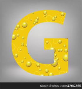 colorful illustration with beer letter G on a grey background
