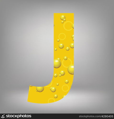 colorful illustration with beer letter J on a grey background