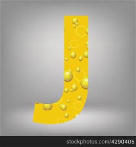 colorful illustration with beer letter J on a grey background