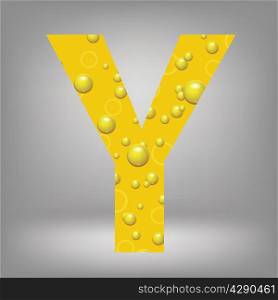 colorful illustration with beer letter Y on a grey background