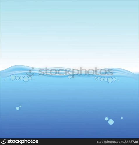 colorful illustration with blue water background