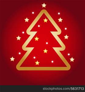 Colorful illustration with Christmas tree. Vector illustration. EPS 10.