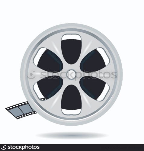 colorful illustration with cinema film tape on disc for your design