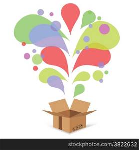 colorful illustration with gift box on a white background