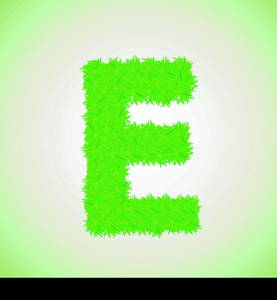 colorful illustration with grass letter on a green background for your design